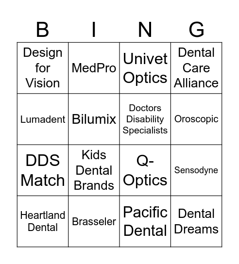 ASDA Vendor Fair! Bingo Card