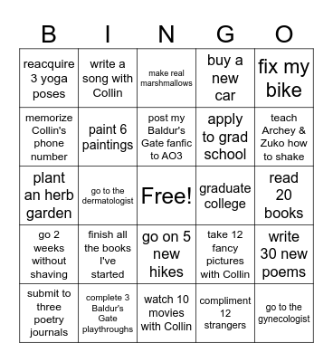 2025 Bingo Card