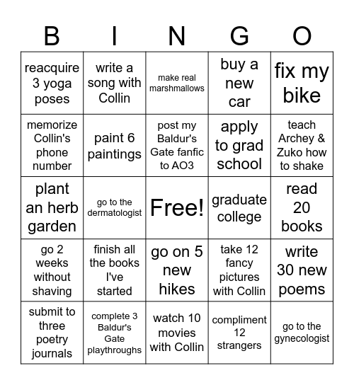 2025 Bingo Card