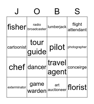 Agriculture, Arts, Hospitality (1,2,3) Bingo Card