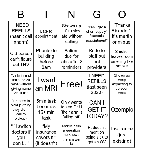 UFM BINGO!! Bingo Card