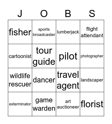Agriculture, Arts, Hospitality (1,2,3) Bingo Card