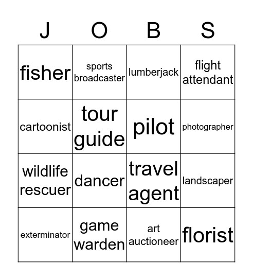 Agriculture, Arts, Hospitality (1,2,3) Bingo Card