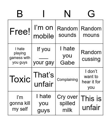 Big Boy Bingo Card