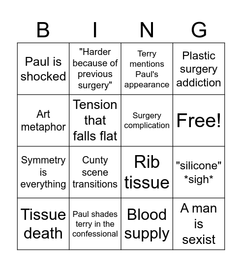 Botched Bingo Card