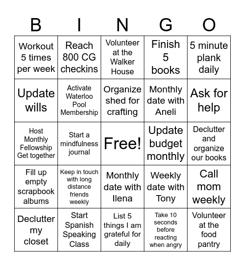 2025 GOALS Bingo Card