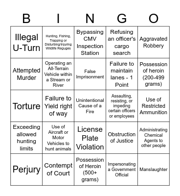 MARTHA BINGO 1/13 Bingo Card