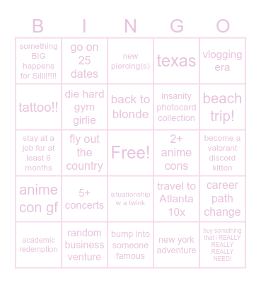 Bingo for 2025 🎉 Bingo Card