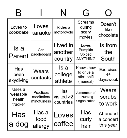 Find Someone Who... Bingo Card