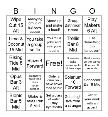 Bar Crawl Bingo! Bingo Card