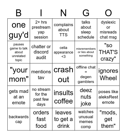 unc leks Bingo Card