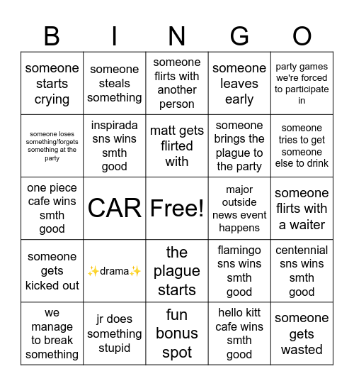 company party bingo Card