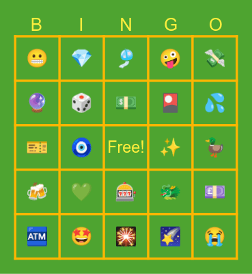 Lucky Emoji Bingo Card