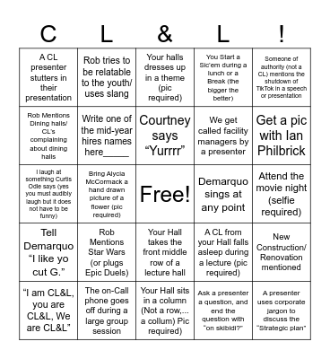 Spring Training Bingo Card