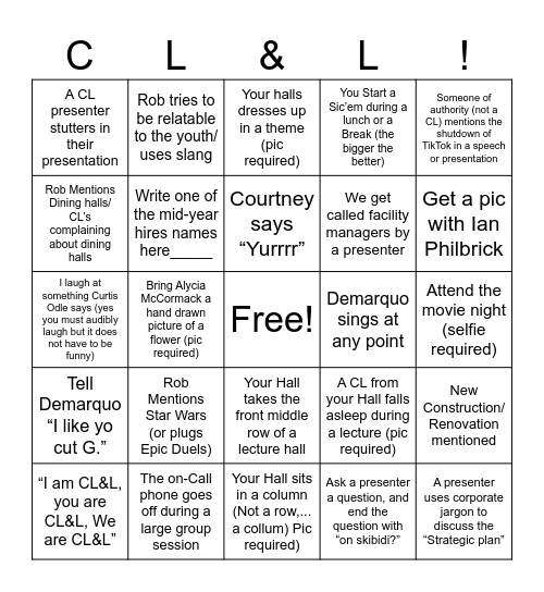 Spring Training Bingo Card