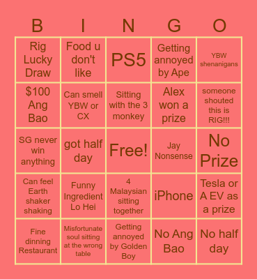 CNY 2025 Lunch Bingo Card