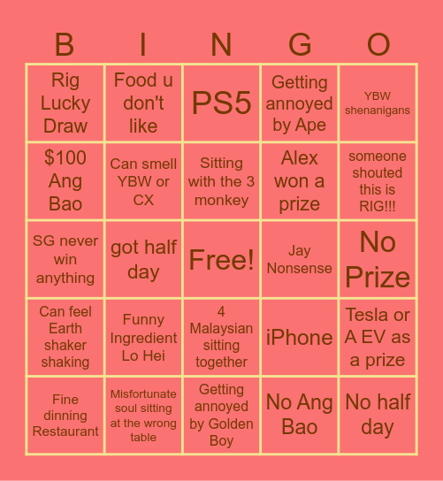 CNY 2025 Lunch Bingo Card