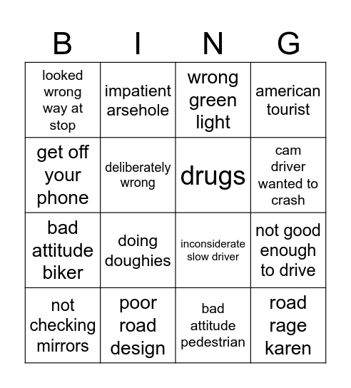 Dashies Bingo Card