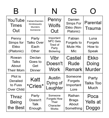 Legends Never Die Campaign Bingo Card