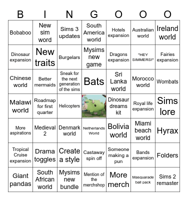 Unrealistic livestream bingo Card