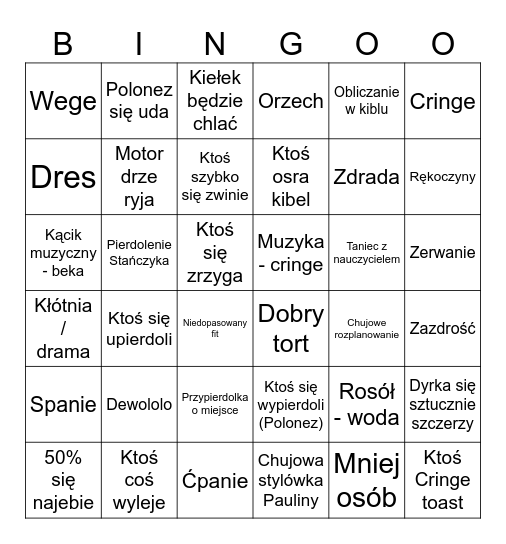 Studniówka Bingo Card