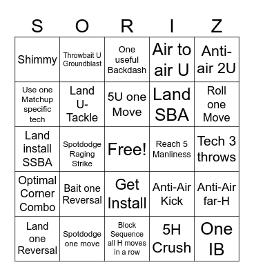 Soriz Ranked Bingo Card