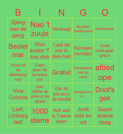 Vasteloavend! Bingo Card