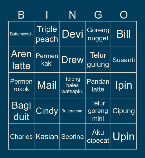 yoo9nos Bingo Card
