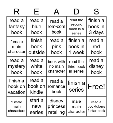 book bingo Card