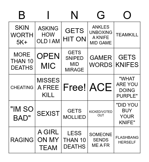 CSGO BINGO Card