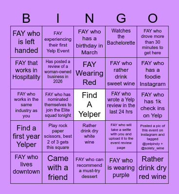 Women Run Indy: Gallery & Grapes at Solely Wine + Faye Gallery Bingo Card