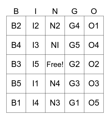 Family Fun! Bingo Card