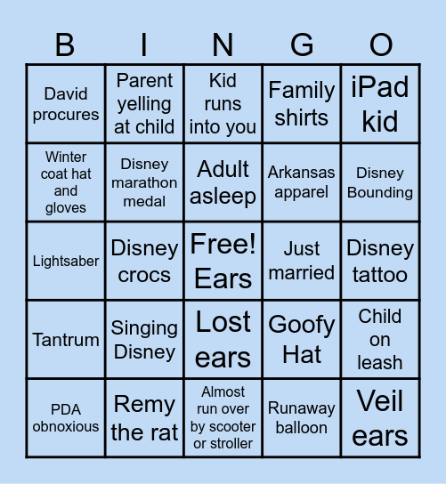 MK Bingo Card