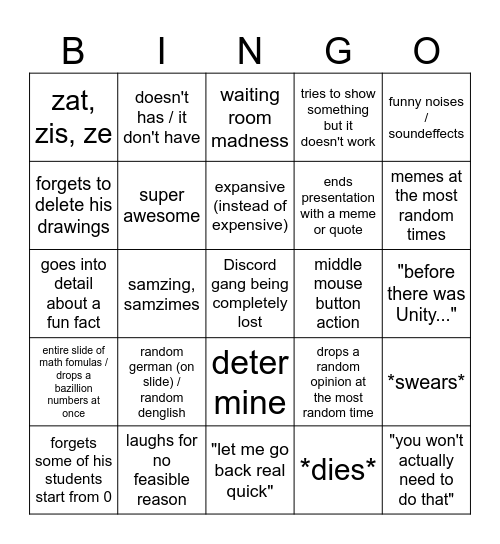 basic tech 1 Bingo Card