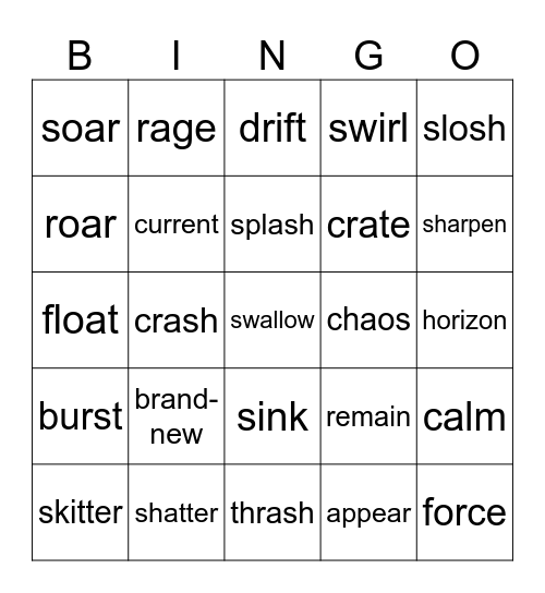 The Wild Robot Chapter 1 Bingo Card