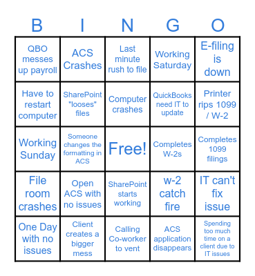 2024 Accounting Services Bingo Card