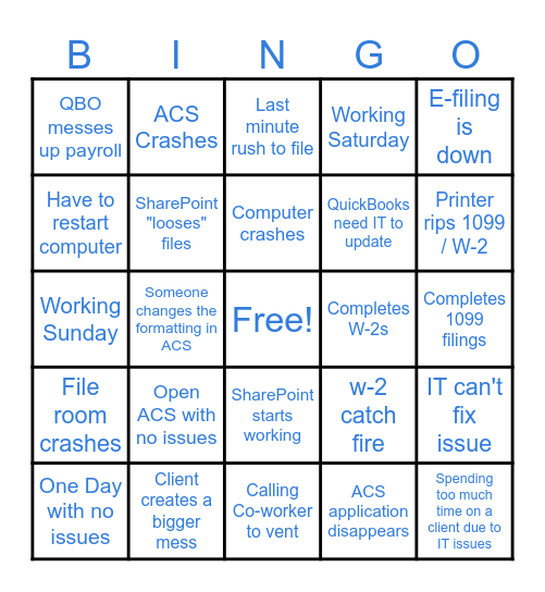 2024 Accounting Services Bingo Card