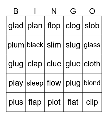 L blends Bingo Card