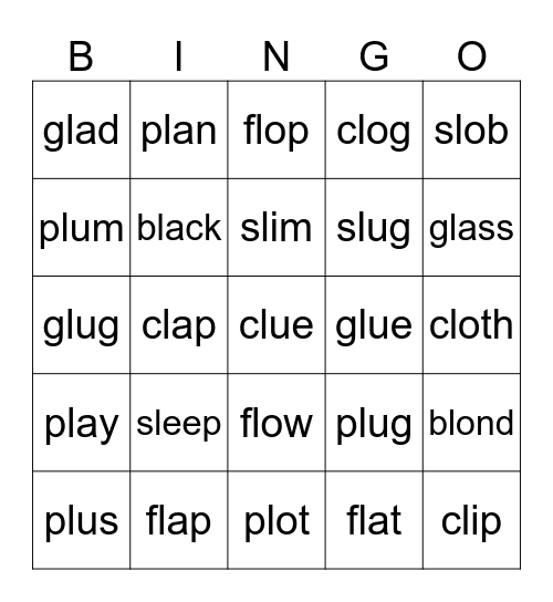 L blends Bingo Card