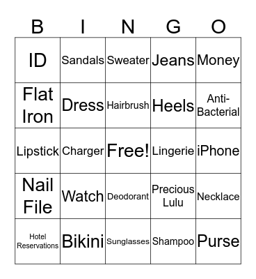 What's Inside Nati's Honeymoon Suitcase?! Bingo Card