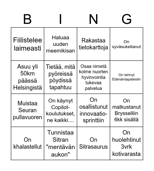 DIngo Bingo Card