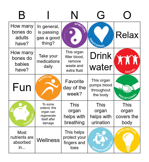Camp Wellness Bingo! Bingo Card