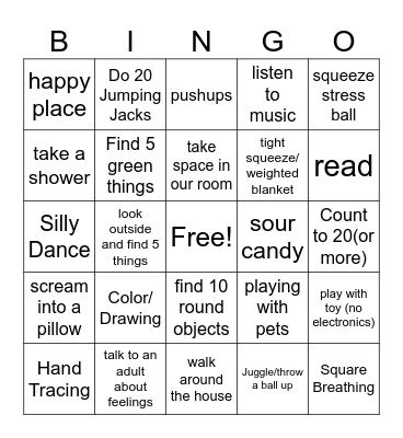 Regulation Bingo Card