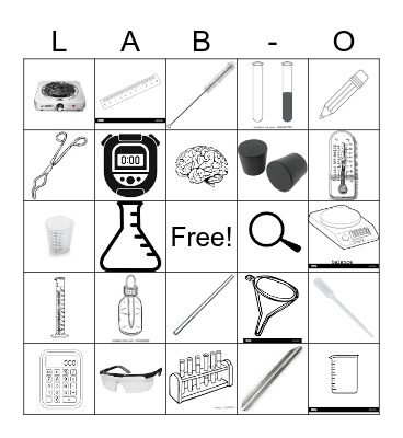 Chemistry Lab Tool Bingo Card