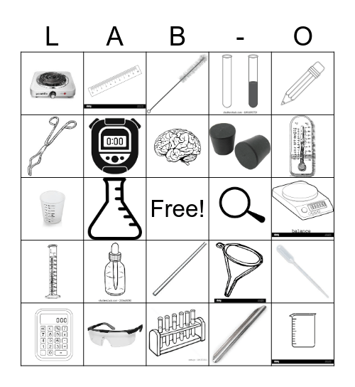 Chemistry Lab Tool Bingo Card