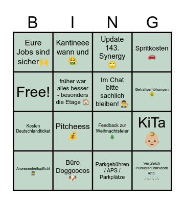 Town Hall Bingo 15.01 Bingo Card