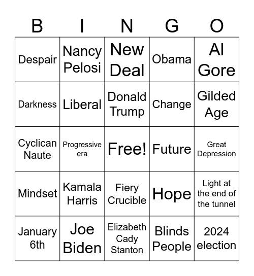 Hope In Political Litature Bingo Card