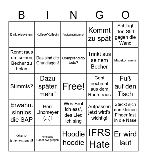 Gerhards Bingo Card