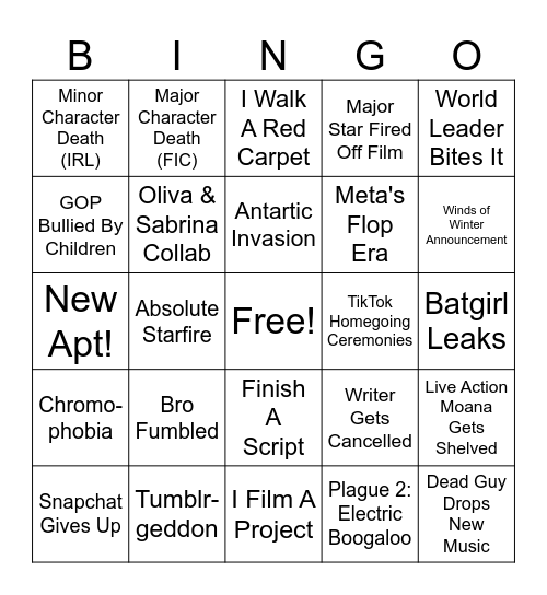 2025 Bingo Card