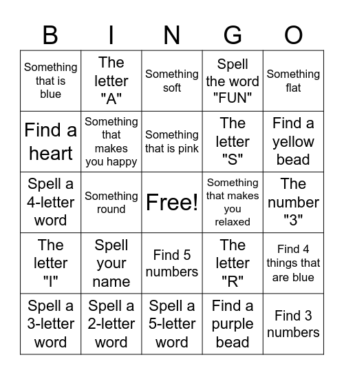 Mindful Sensory Exploration BINGO Card